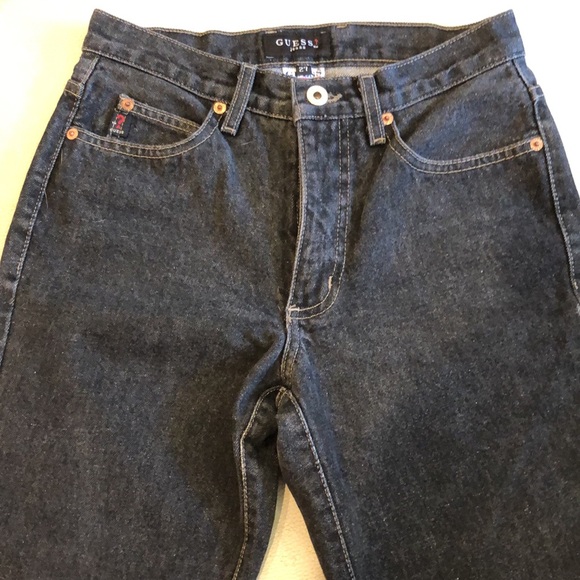 Guess black denim straight leg jeans